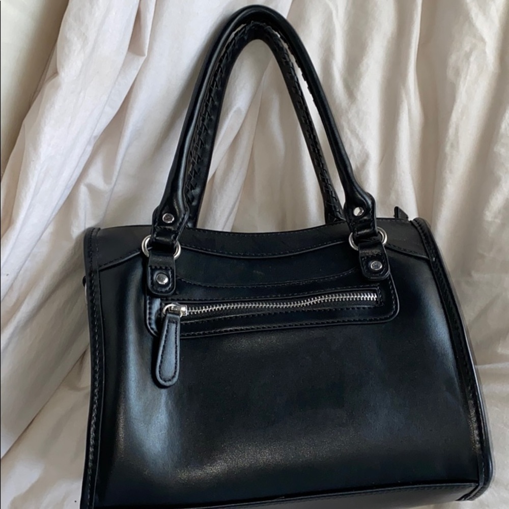 Black Faux Leather Bag